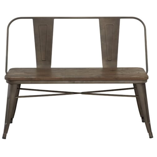 Indus Bench With Back in Gunmetal - Image 2