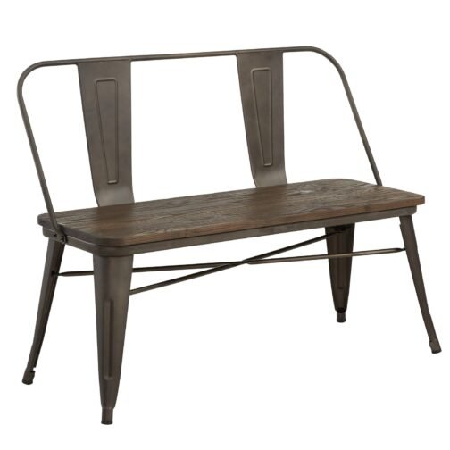 Indus Bench With Back in Gunmetal