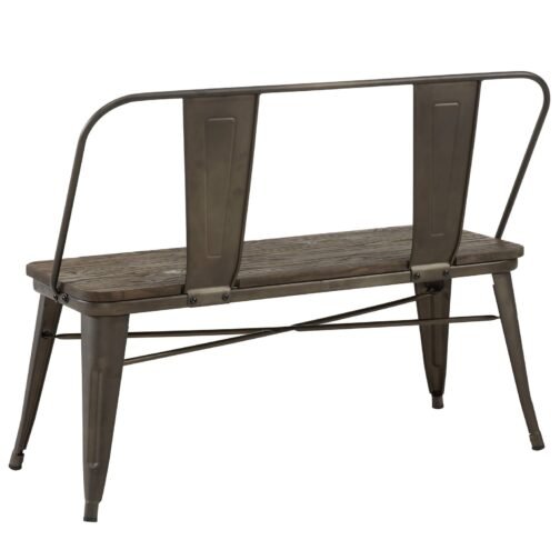 Indus Bench With Back in Gunmetal - Image 3