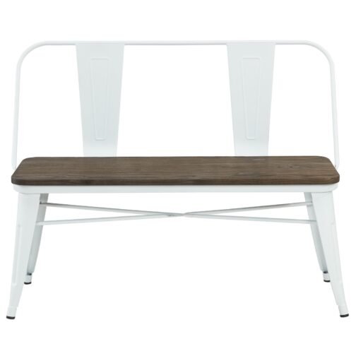 Indus Bench With Back in White - Image 3