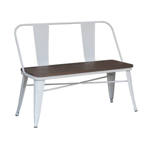 Indus Bench With Back in White