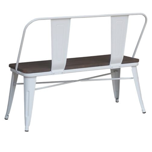 Indus Bench With Back in White - Image 4