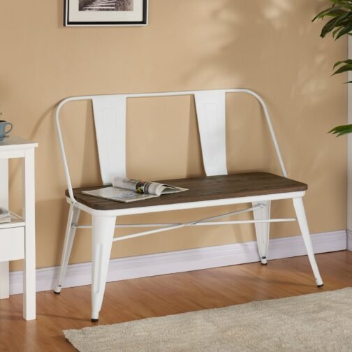 Indus Bench With Back in White - Image 2