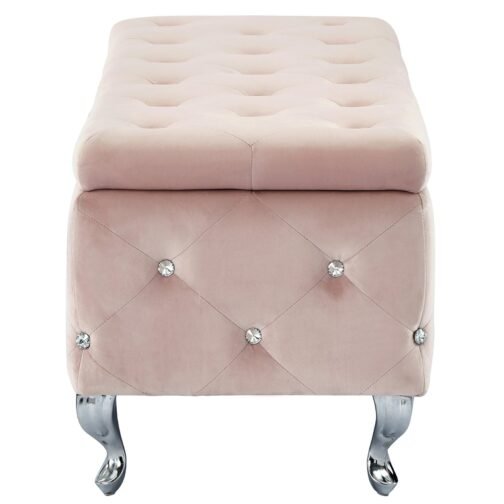 Monica Rectangular Storage Ottoman in Blush - Image 5