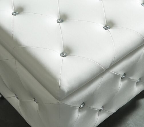 Monica Square Storage Ottoman in White - Image 6