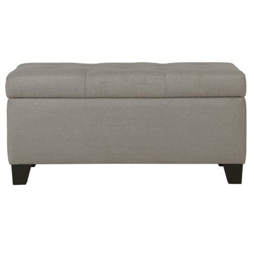 Sylvia Rectangular Storage Ottoman in Light Grey