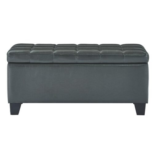 Wynn Rectangular Storage Ottoman in Grey