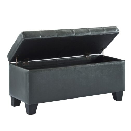 Wynn Rectangular Storage Ottoman in Grey - Image 2