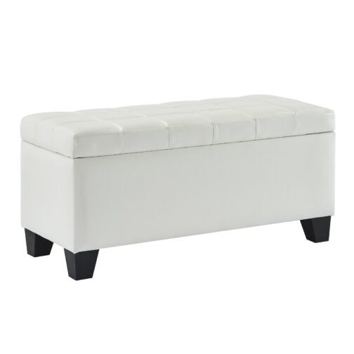 Wynn Rectangular Storage Ottoman in White