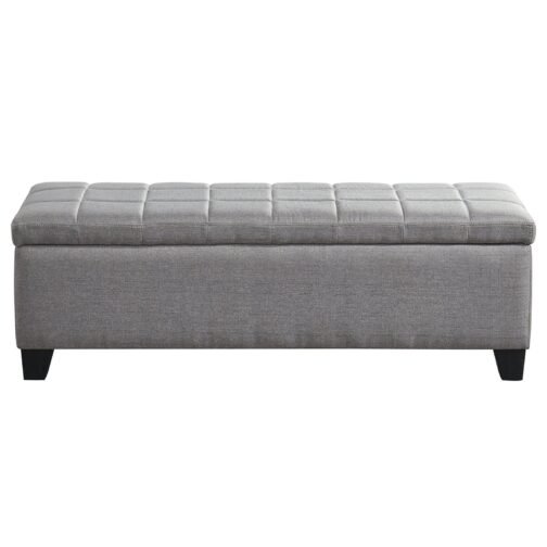 Paige Rectangular Storage Ottoman in Grey - Image 2