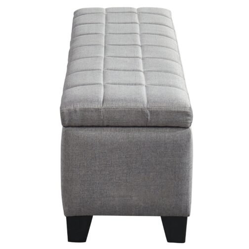 Paige Rectangular Storage Ottoman in Grey - Image 4