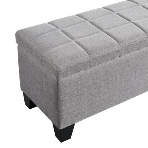 Paige Rectangular Storage Ottoman in Grey - Image 6