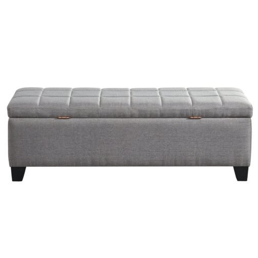 Paige Rectangular Storage Ottoman in Grey - Image 7