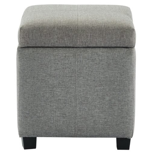 Uno Square Storage Ottoman in Grey - Image 2