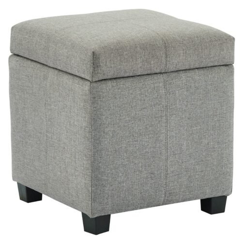 Uno Square Storage Ottoman in Grey