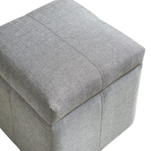 Uno Square Storage Ottoman in Grey - Image 5