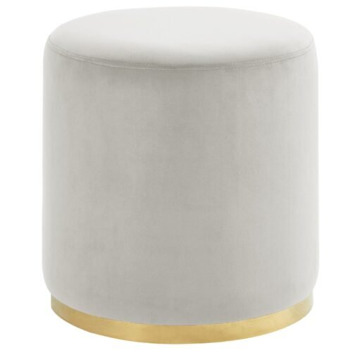 Sona Round Ottoman in Ivory & Gold