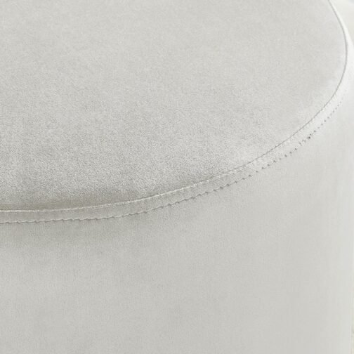 Opie Round Ottoman in Ivory & Silver - Image 3