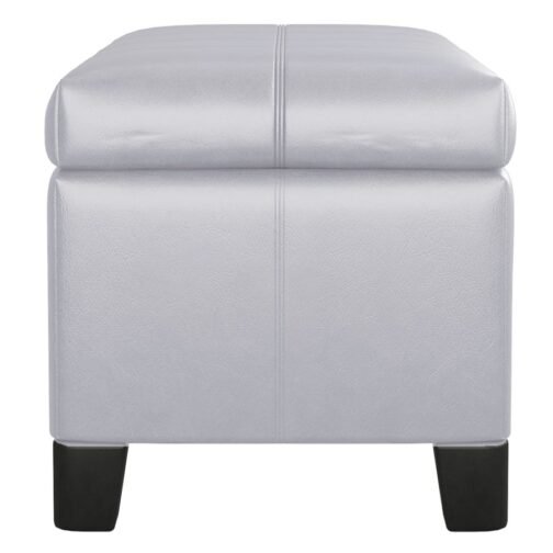 Bella Rectangular Storage Ottoman in White - Image 3