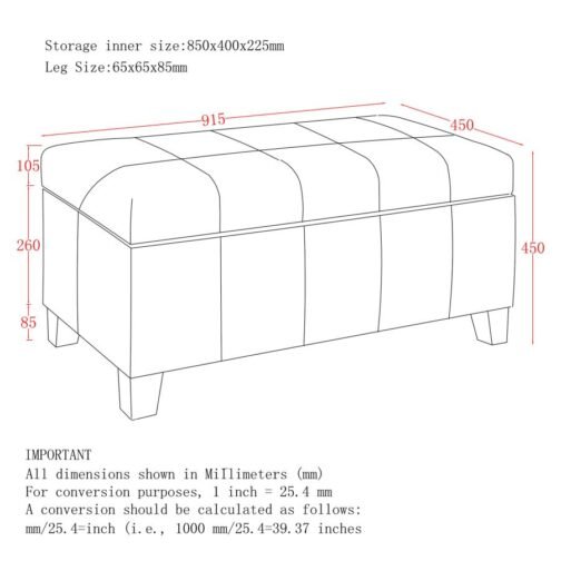 Bella Rectangular Storage Ottoman in White - Image 5