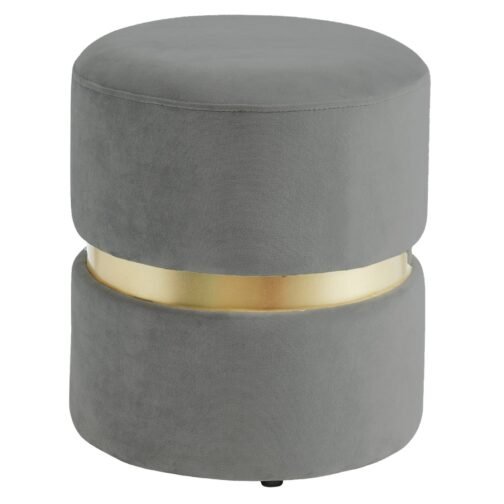 Viola Round Ottoman in Grey