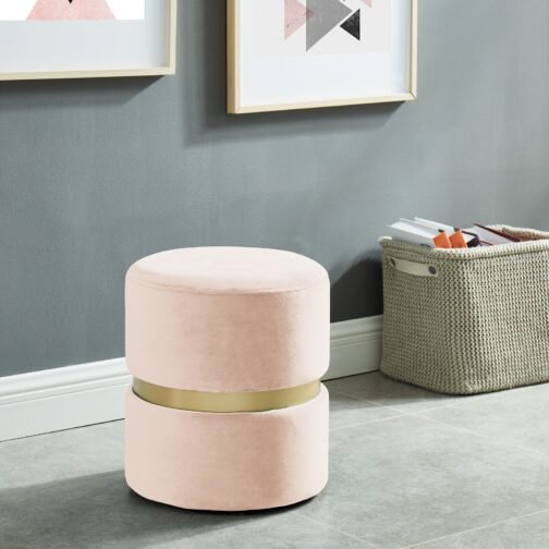 Viola Round Ottoman in Pink - Image 2