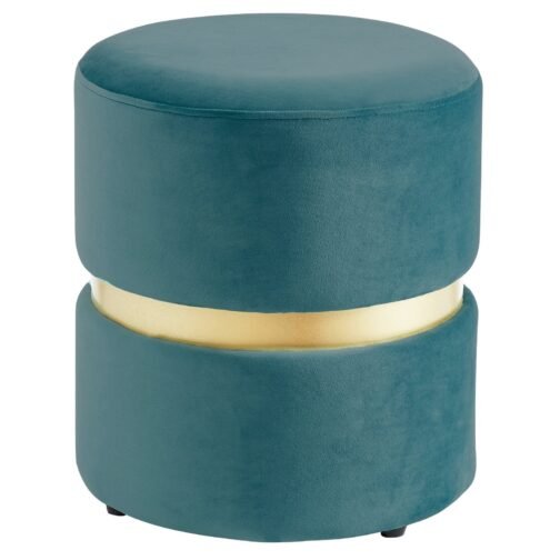 Viola Round Ottoman in Teal