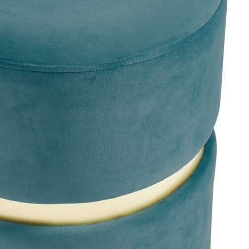 Viola Round Ottoman in Teal - Image 3
