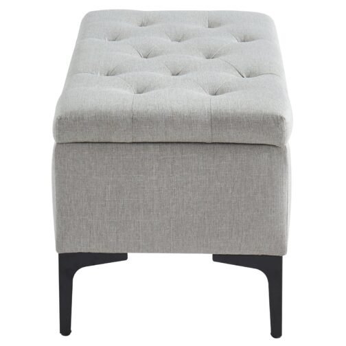 Taylor Rectangular Storage Ottoman in Light Grey/Black - Image 4