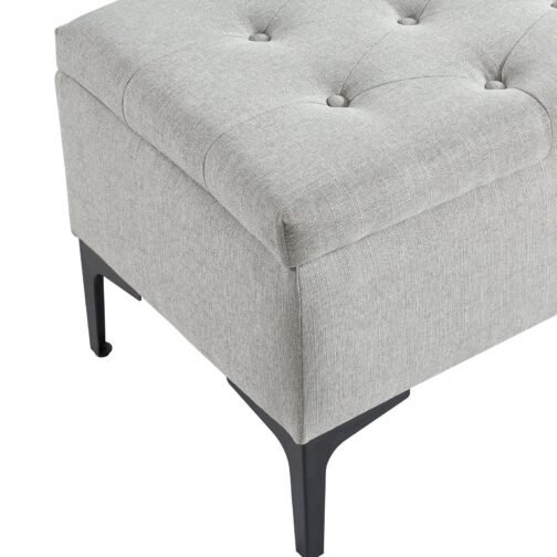 Taylor Rectangular Storage Ottoman in Light Grey/Black - Image 6