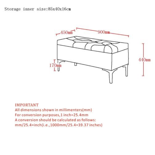 Taylor Rectangular Storage Ottoman in Light Grey/Black - Image 7