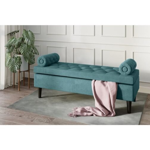 Adith Storage Ottoman in Aqua - Image 2