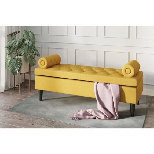 Adith Storage Ottoman in Mustard - Image 2