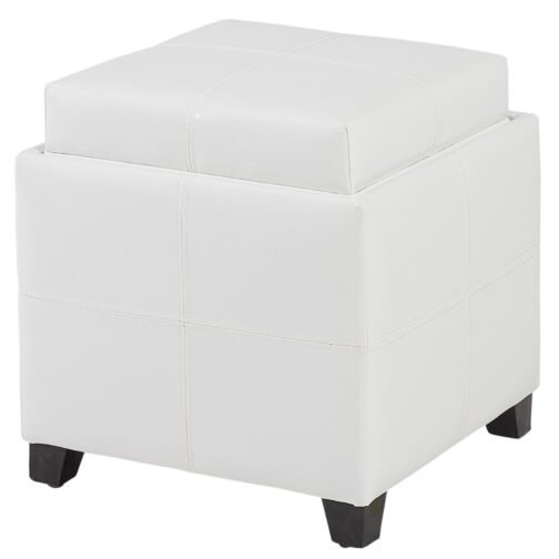 Atom II Square Storage Ottoman in White