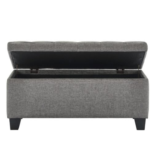 Lina Rectangular Storage Ottoman in Grey - Image 2