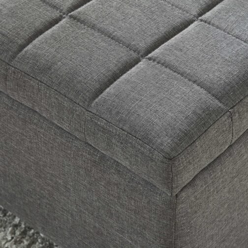 Lina Rectangular Storage Ottoman in Grey - Image 3