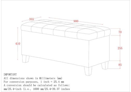 Lina Rectangular Storage Ottoman in Grey - Image 5