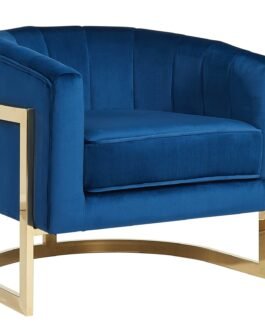 Arden Accent Chair in Blue & Gold