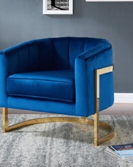 Arden Accent Chair in Blue & Gold