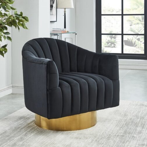 Tina Accent Chair in Black & Gold - Image 2