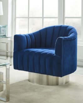 Tina Accent Chair in Blue & Silver