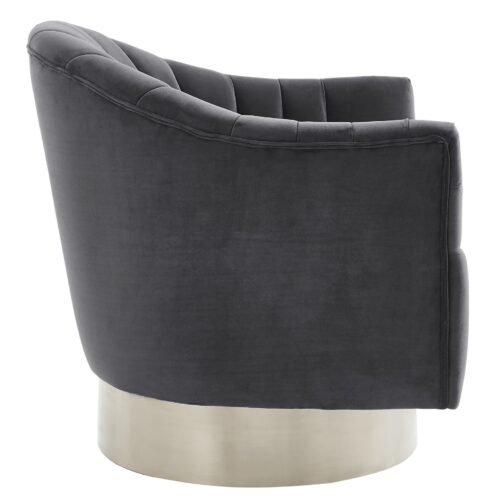 Tina Accent Chair in Grey & Silver - Image 4