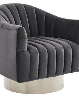 Tina Accent Chair in Grey & Silver