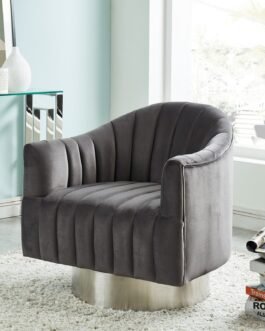 Tina Accent Chair in Grey & Silver