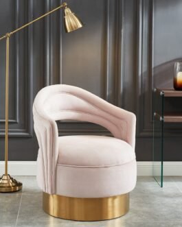 Quinn Accent Chair in Blush & Gold