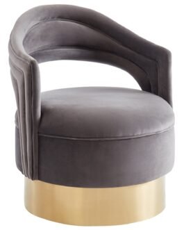 Quinn Accent Chair in Grey & Gold