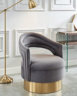 Quinn Accent Chair in Grey & Gold