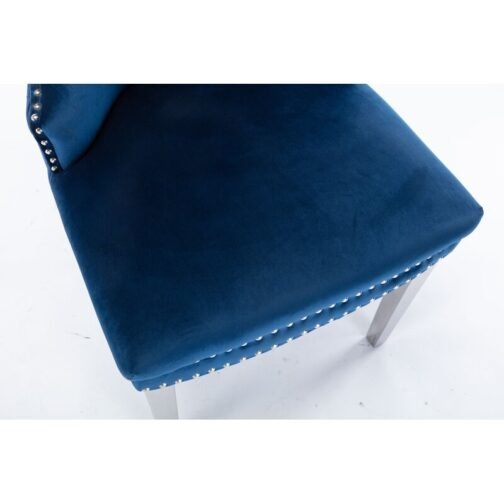 Lionhead Knocker Chair Velvet Blue - Image 3