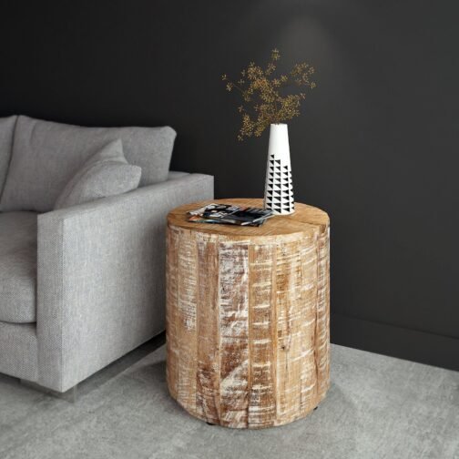 Eva Accent Table in Distressed Natural - Image 2