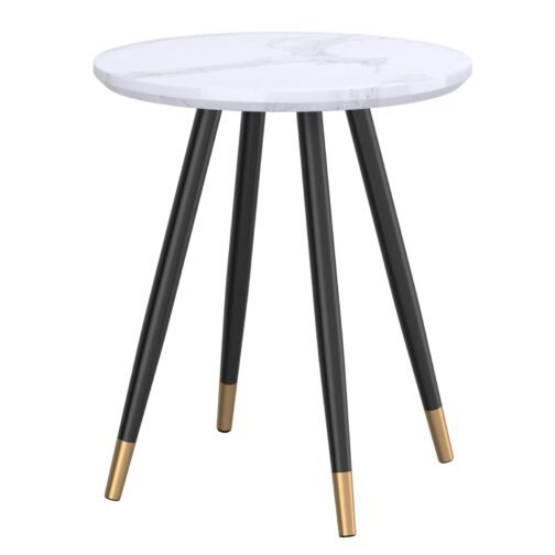 Ray Round Accent Table in White